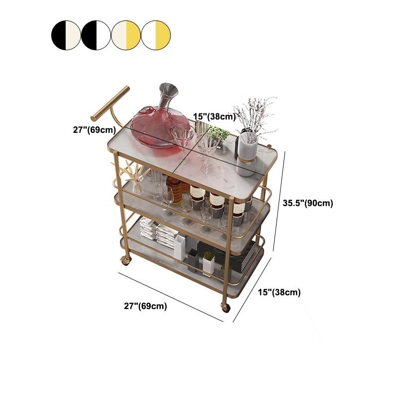 Modern 35.43"H Rolling Prep Table Rectangular Metal Prep Table
