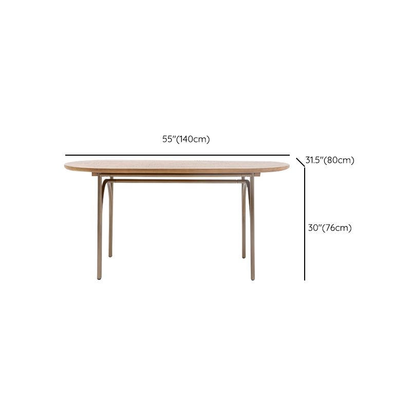 Solid Wood Dining Table Oval Modern Dinner Table for Dining Room