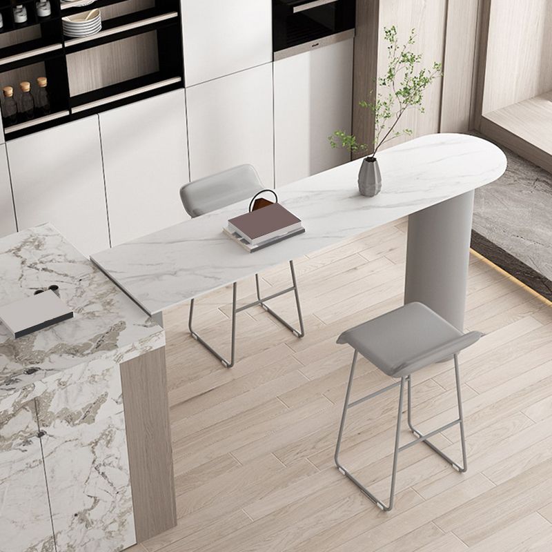 Glam Pub Height Dining Table Stone Top Pub Table for Patio Use