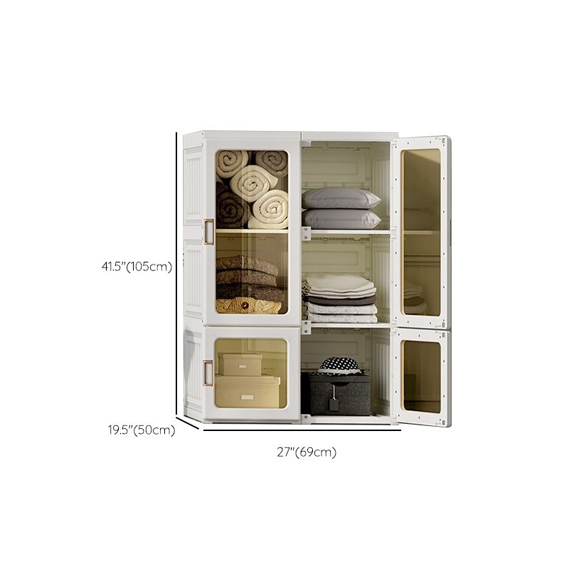 Modern Folding Plastic Wardrobe Freestanding Wardrobe with Shelves