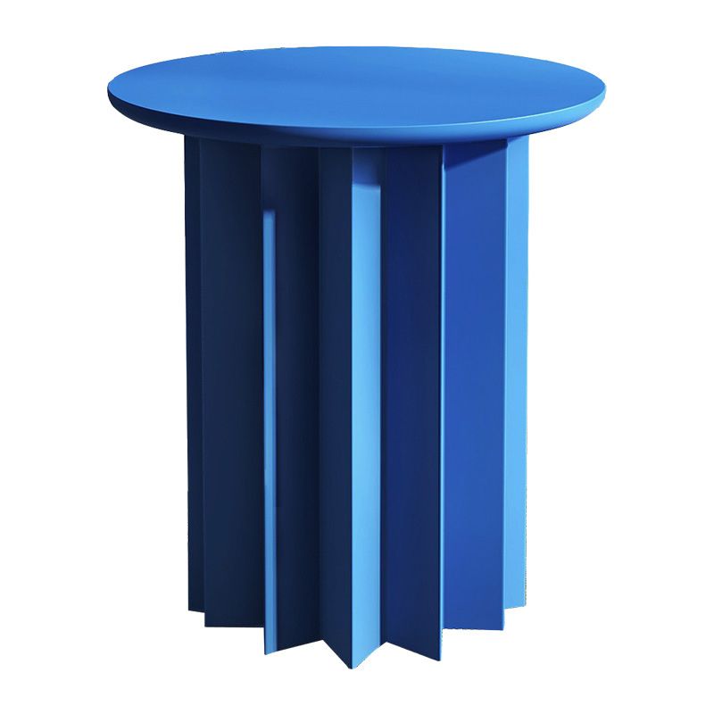 Scandinavian Round Solid Wood Top Side Table 19.6" Tall Pedestal End Table with