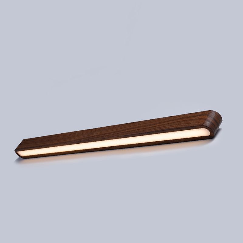 Linear Shade Wood Wall Sconce Modern Style Single Light Wall Mounted Light