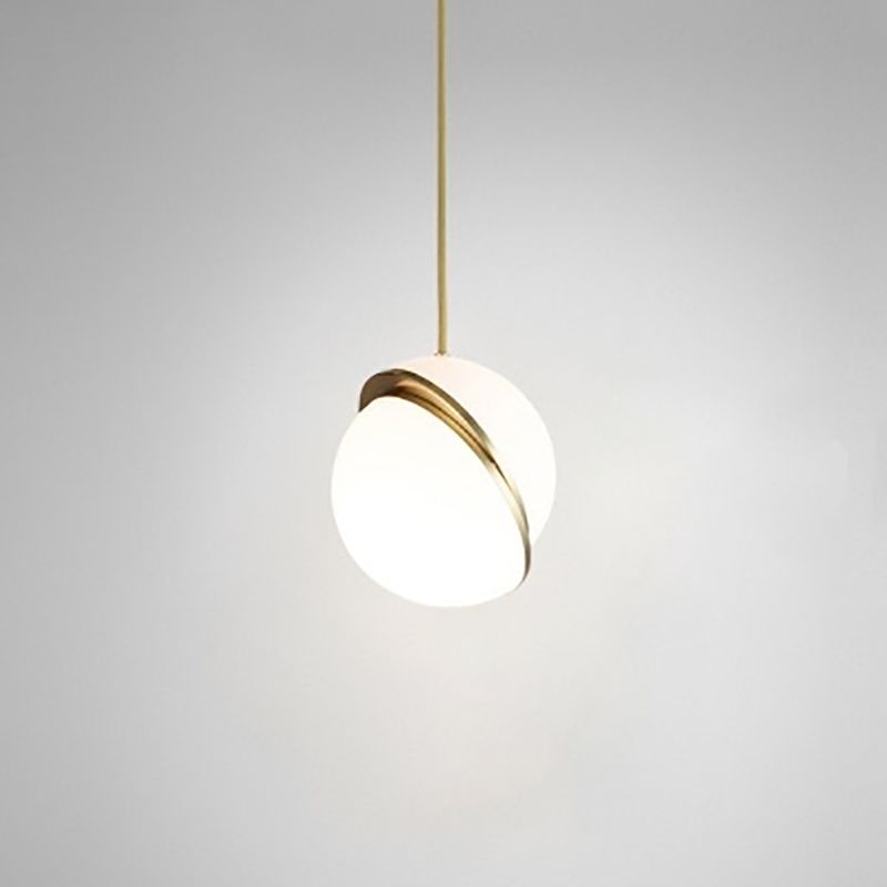 Orbe de style moderne suspendu blanc acrylique 1 tête pendante de tête pour chambre à coucher