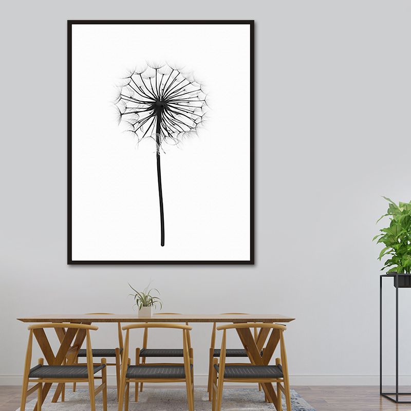 Scandinavian Style Dandelion Print Canvas White Natural Botanical Wall Art Decor