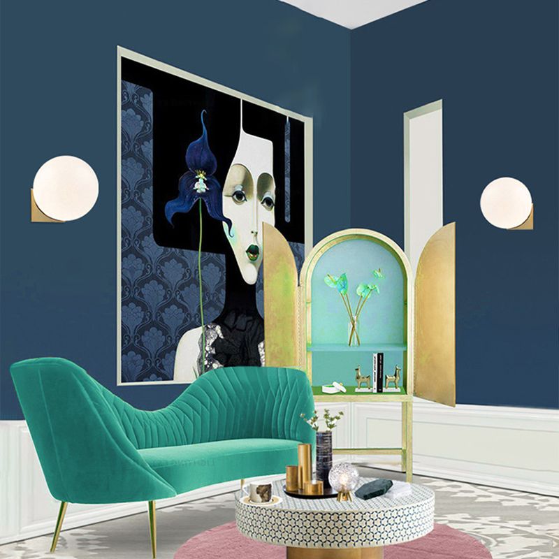 1-Light Bathroom Wall Light Fixture Modern Glass Wall Light Fixtures