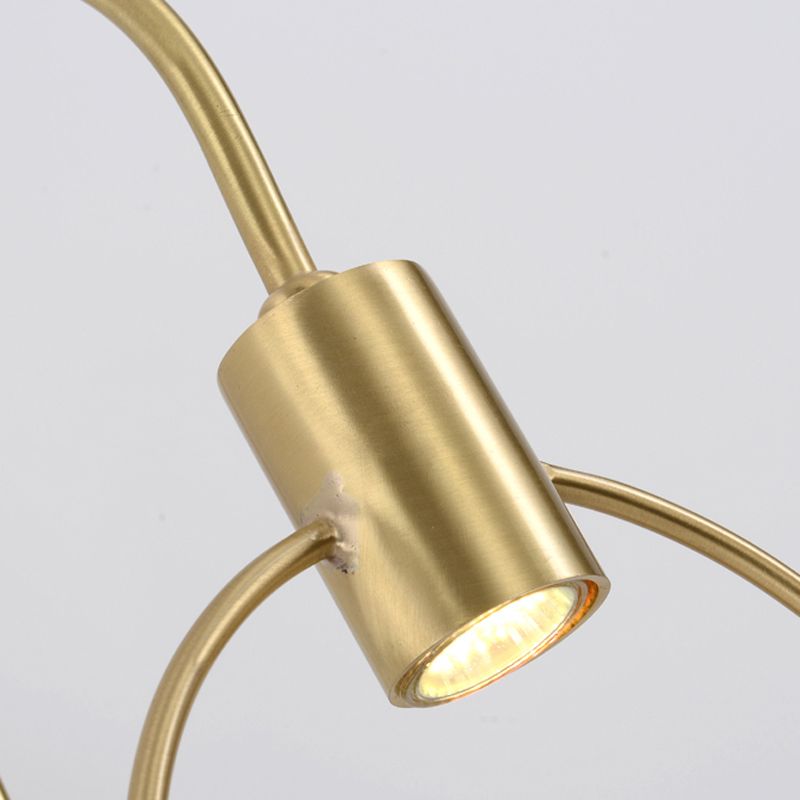 1 Bulb Gooseneck Wall Mounted Lamp Modern Gold Finish Metallic Sconce Light Fixture