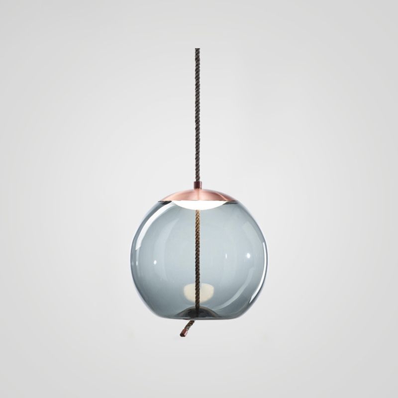 Indoor Single Light Hanging Light, Clear Glass LED Pendant Lighting for Living Room Dining Room