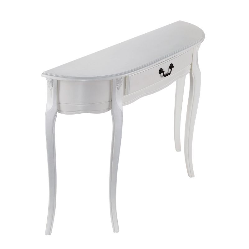 Mid-Century Modern Wooden Accent Table Half Moon Sofa Console Table for Hall