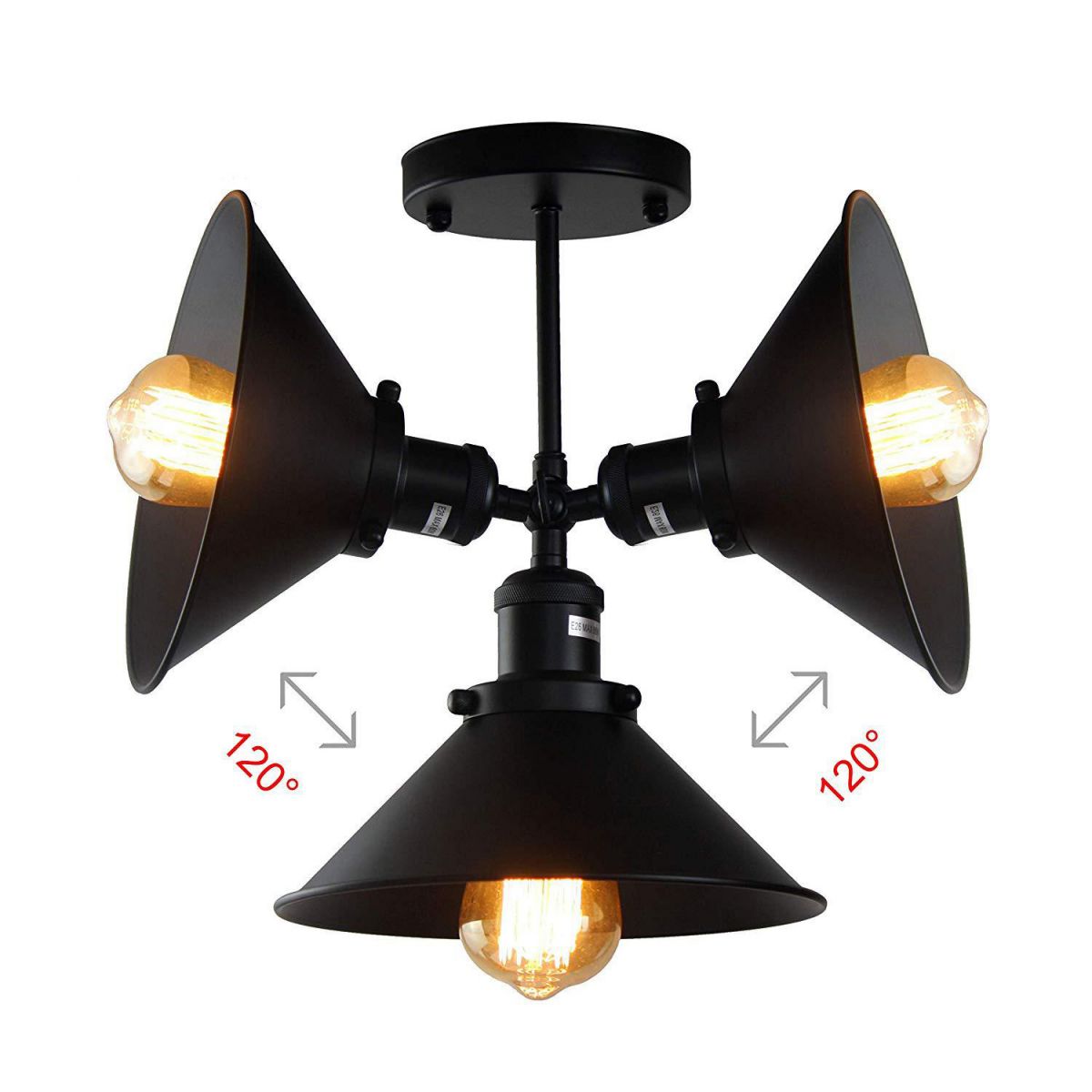 Cone Metal Vanity Wall Lights American Retro Industrial Style 1 Light Vanity Lamp