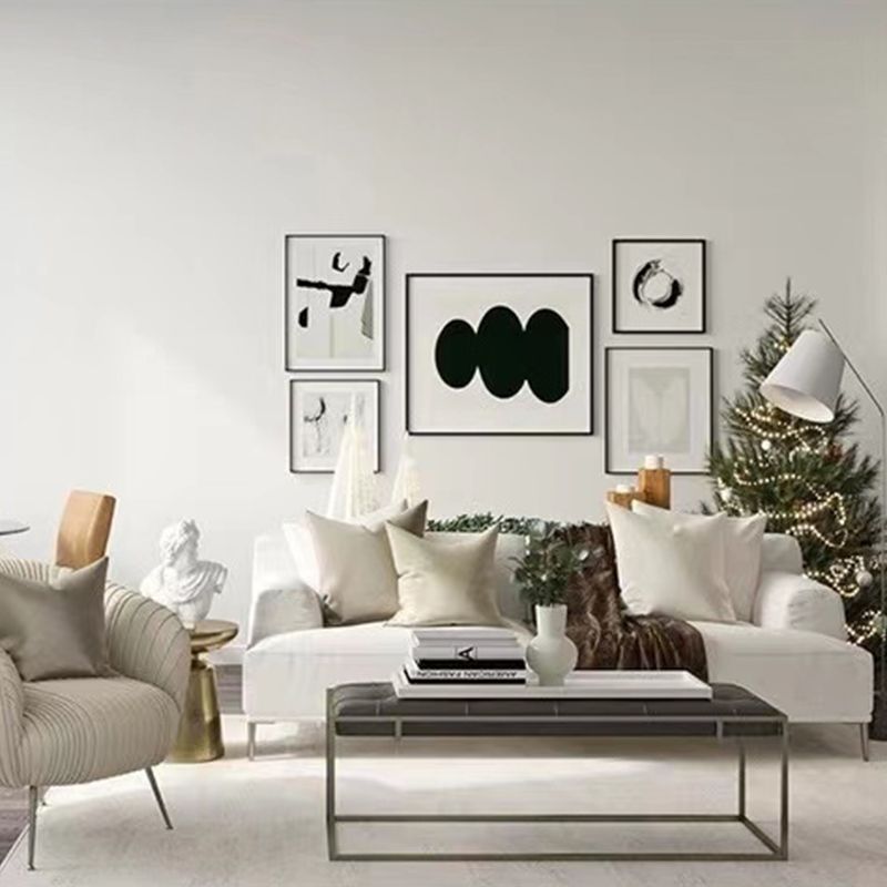 Tight Back Recessed Arm Sofa with Down Fill Cushions for Apartment and Living Room