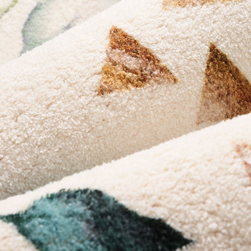 Green Leaves Carpet Polyester Nordic Carpet Washable Carpet for Living Room
