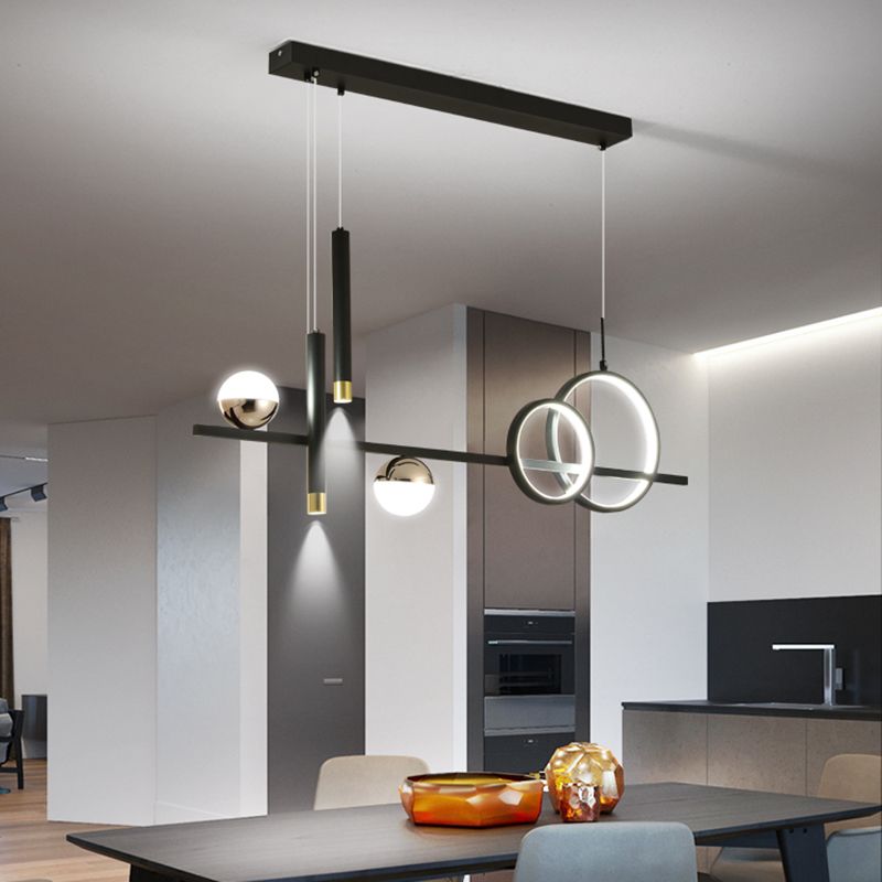 Modern Straight Bars Island Chandelier Lights Metal Island Lighting