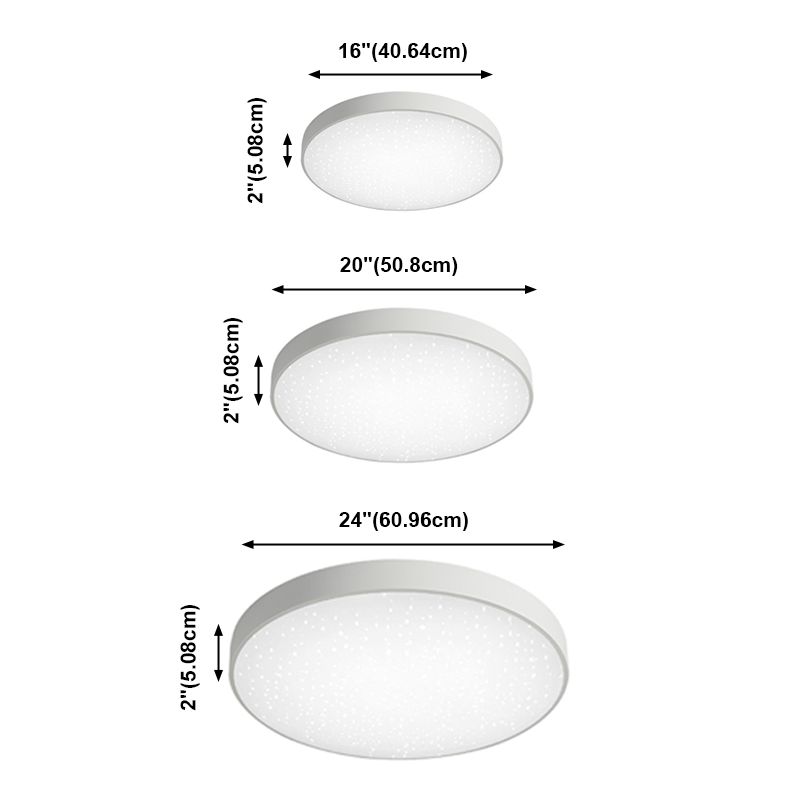 Ronde vorm LED-plafondlamp Modern ijzer 1-lichts inbouw in witte afwerking