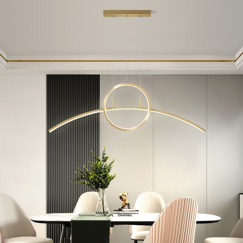 Geometric Island Chandelier Modern Island Lighting Metal 2 Light Island Light Fixtures