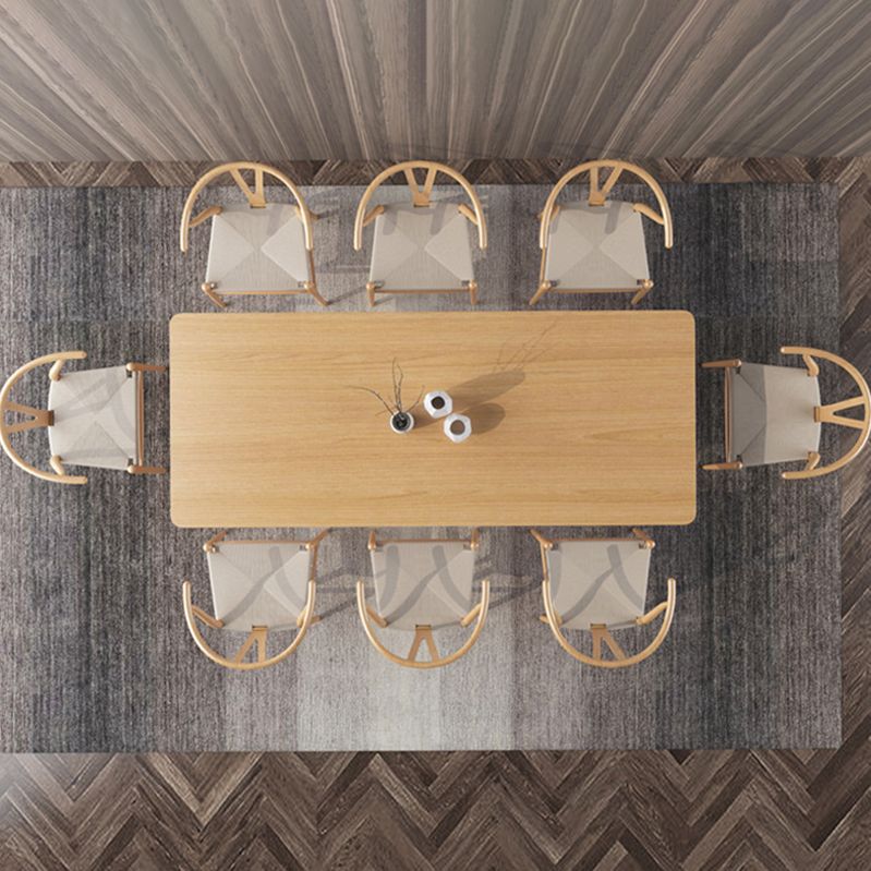 Pine Solid Wood Rectangle Dining Table Contemporary Kitchen Wood Table with Double Pedestal