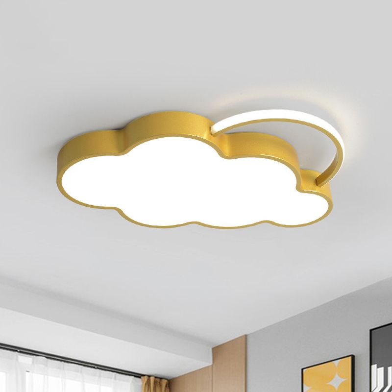 Nordic Style Metal Flushmount Ceiling Lamp Cloud Shape LED Flush Mount Lighting for Kids Bedroom