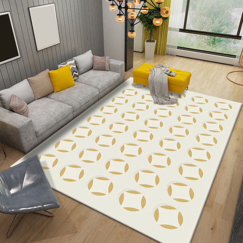 Modern Area Rug Funky Contrast Panel Rug Polyester Stain Resistant Carpet for Living Room