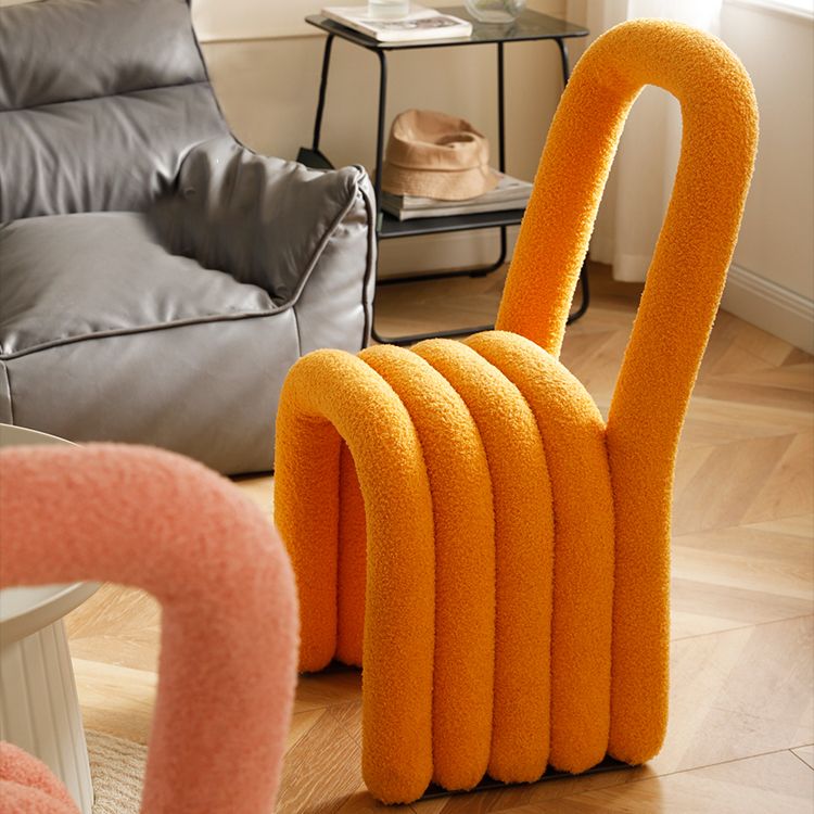 Silla lateral moderna de la cocina de las sillas laterales de las lanas de cordero 16" espalda abierta ancha que cena la silla lateral