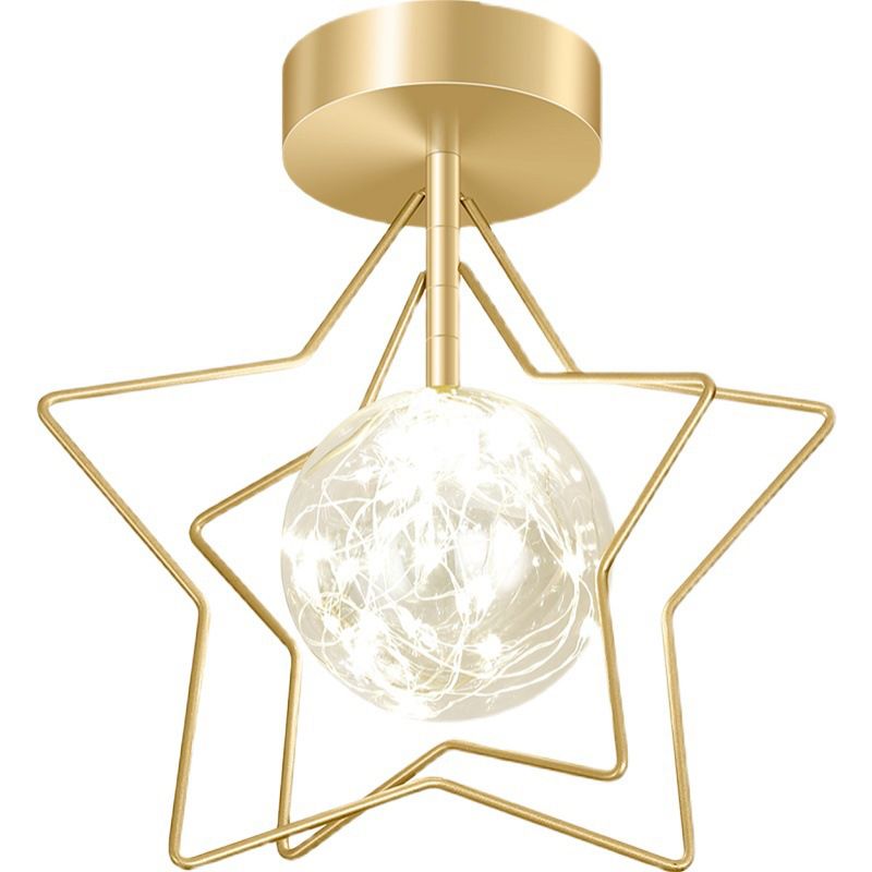 Star Flush Mount Lighting Modernism Metal Ceiling Light for Home