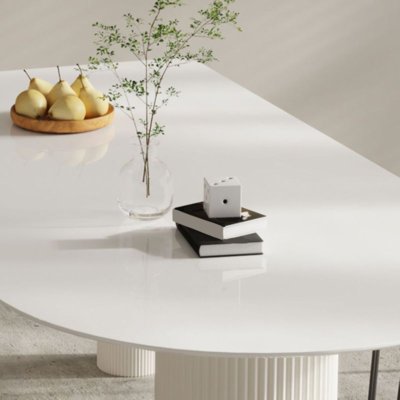 Contemporary Dining Sintered Stone Table Wood Base for Home Use