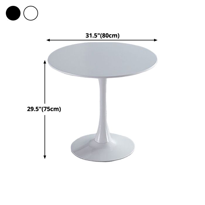 Mesa de comedor moderna de madera artificial, mesa redonda con base de pedestal de metal