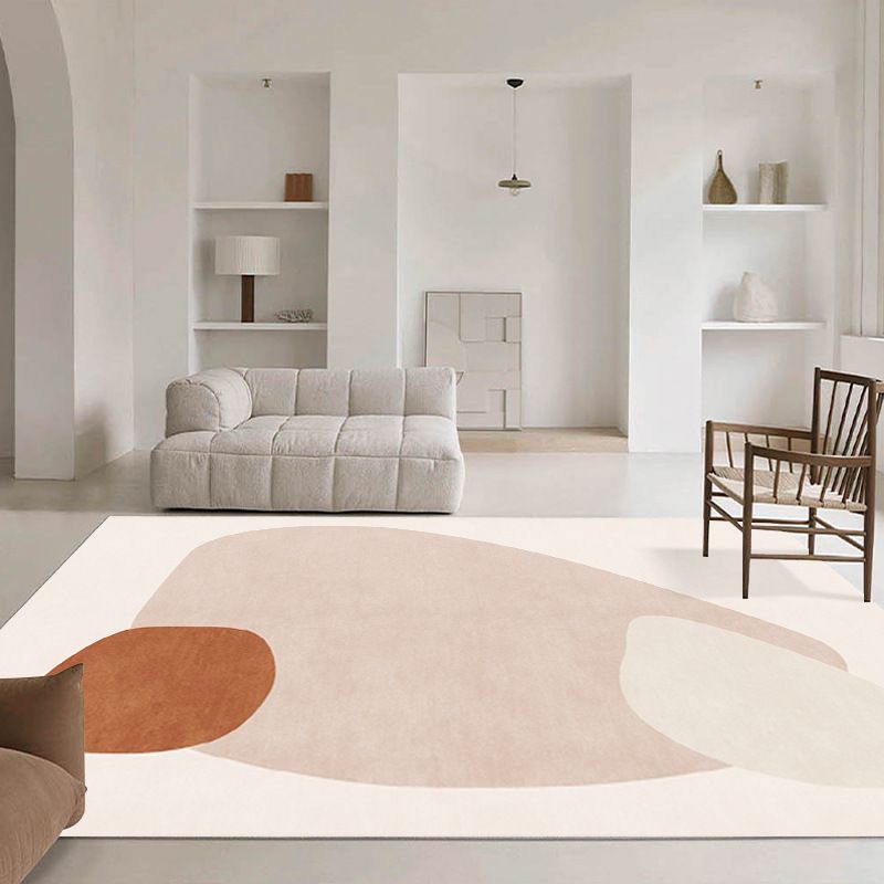 Rectangle Shape Abstract Pattern Rug Living Room Polyester Washable Area Rug