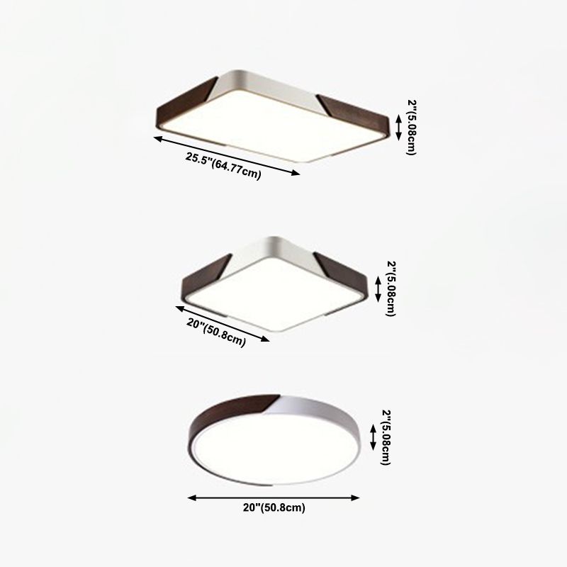 Plafonnier LED en acrylique blanc à 1 lumière, plafonnier géométrique moderne à montage en surface