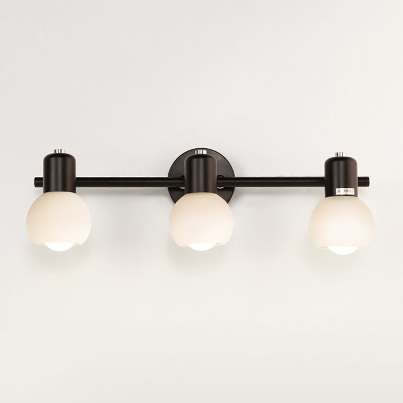 White Glass Bubble Wall Mounted Vanity Lights Modern Style Wall Sconce Lighting