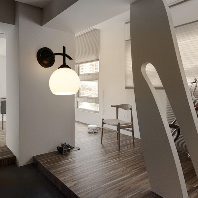 Industrial Style Wall Sconce Grass 1 Light Sconces in Black for Living Room