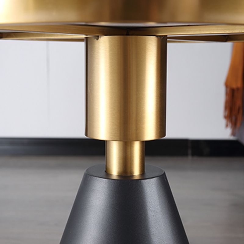 Contemporary Pedestal Round Marble/Stone Side Table - 21.65" H