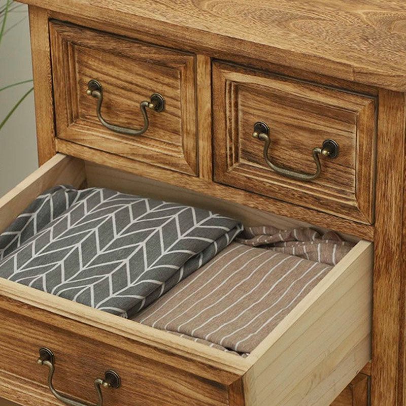 14" W Vintage Solid Wood Lingerie Chest Vertical Storage Chest with Drawers