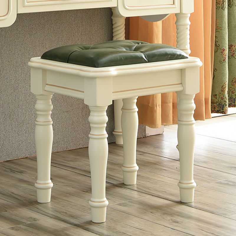 Solid Wood Makeup Vanity Set Victorian 4 Drawers Dressing Table
