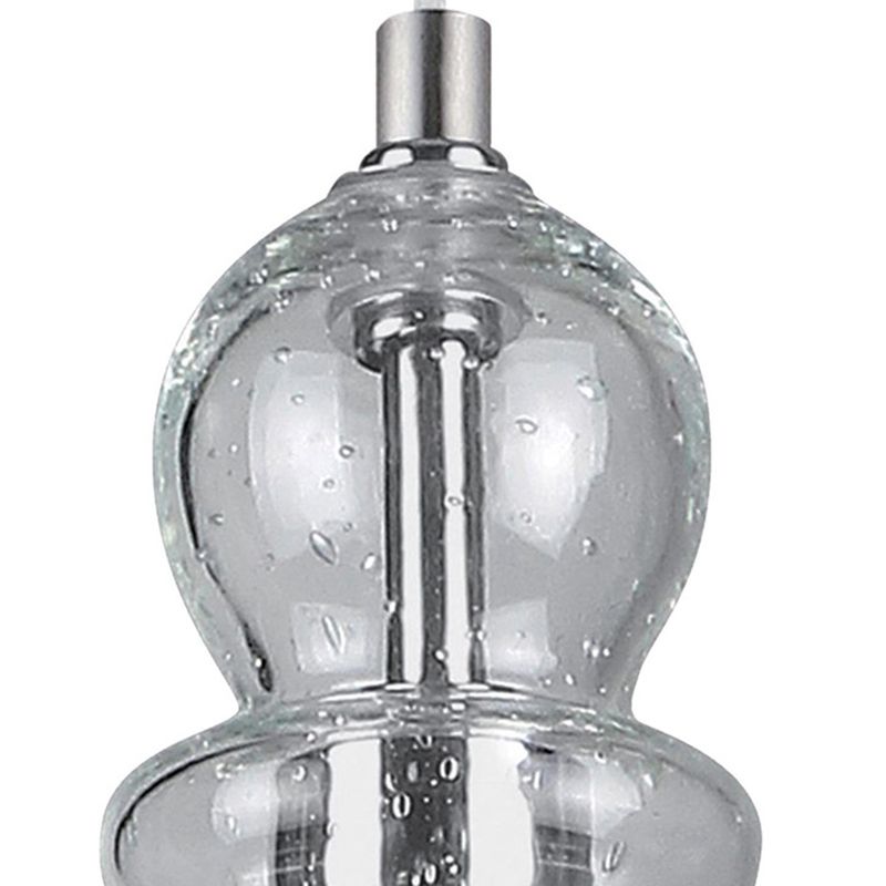 Seeded Glass Retro Industrial Style Hanging Light 7" Wide Single Bulb Metal Lighting Pendant for Bedroom