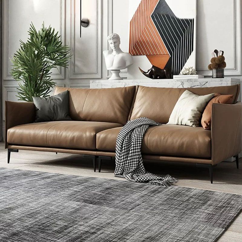 Holzleder-/Kuhläden -braunes rechteckiges Sofa mit Latexpolsterung