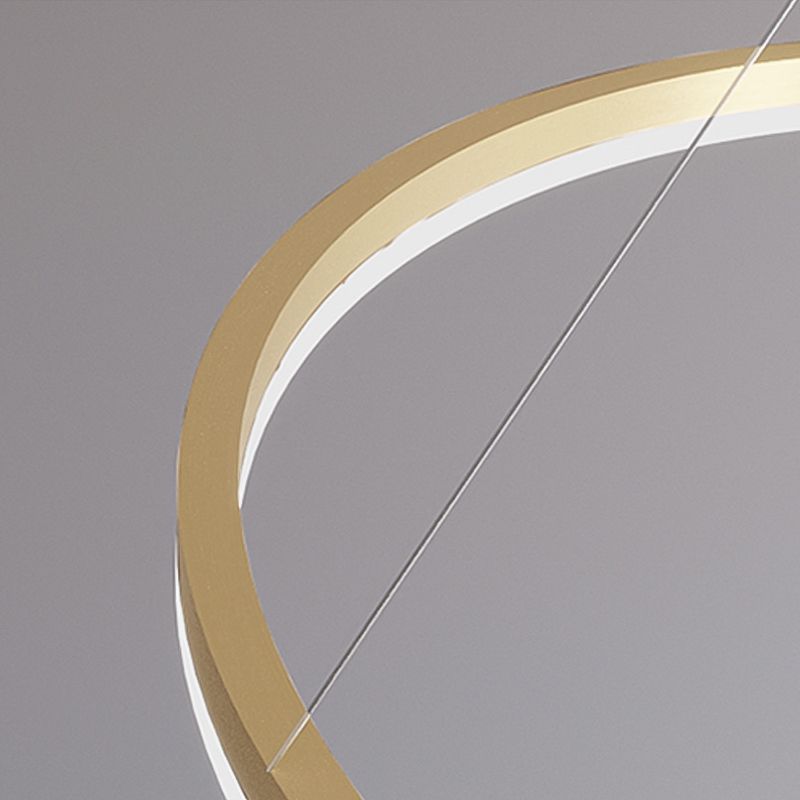 Contemporary Circle Shape Pendant Chandelier Metal 1-Light Pendant Lighting in Gold