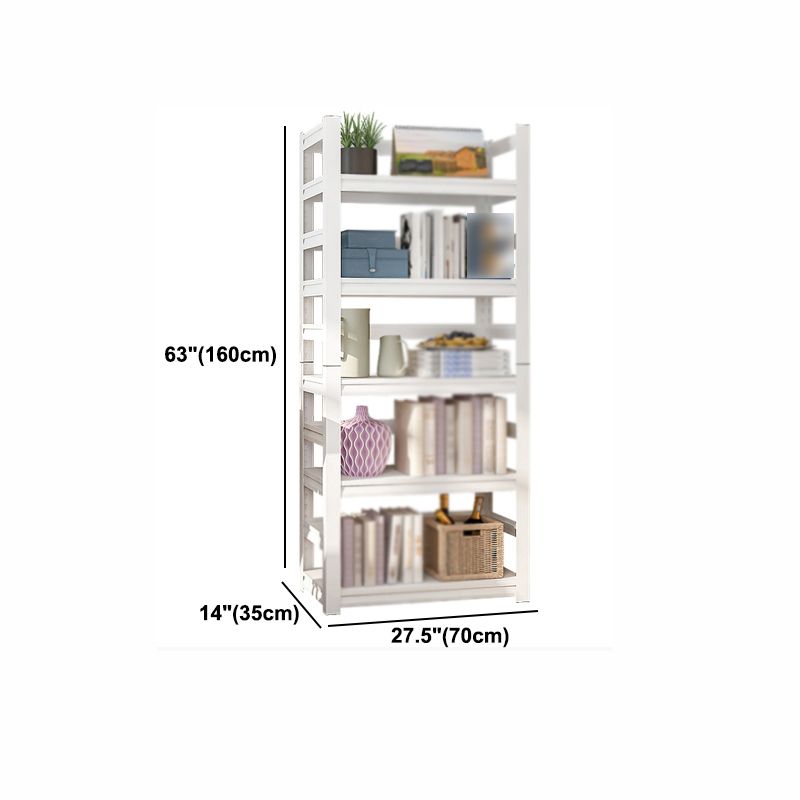 Modern Style Steel Bookshelf White Etagere Shelf Bookcase for Study Room