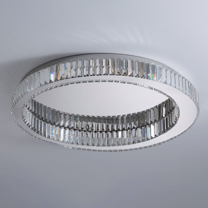 Kristalzilveren LED-inbouwlamp in moderne, modieuze stijl Ronde plafondlamp van roestvrij staal