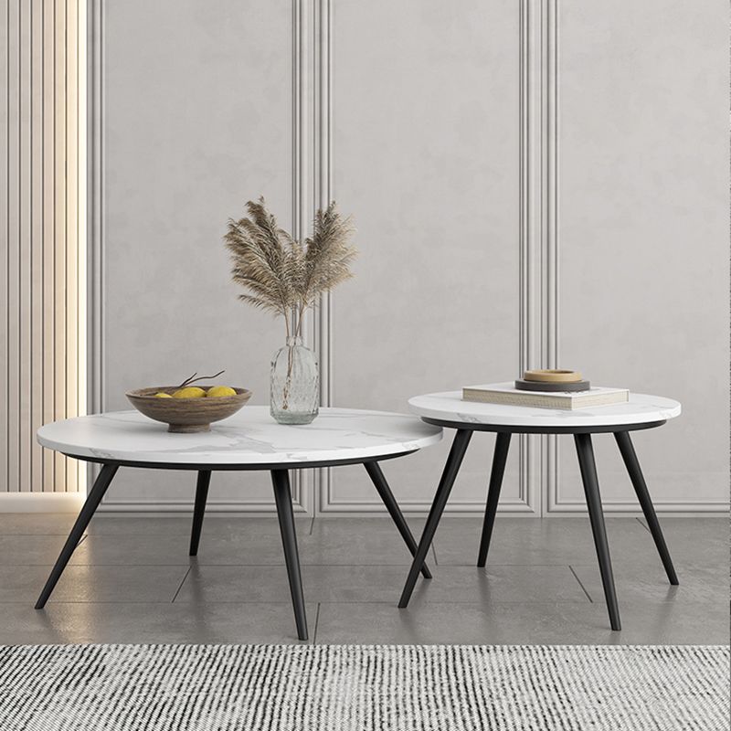 Slate Coffee Table Set Contemporary 4 Legs Coffee Cocktail Table