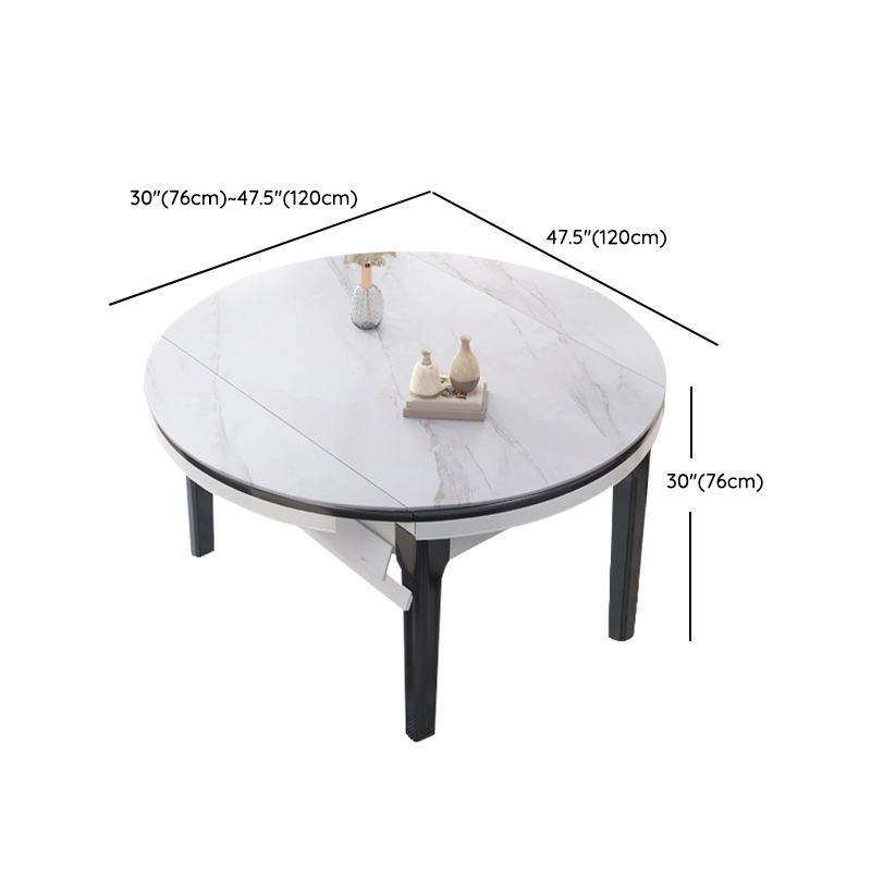 Modern Foldable Dining Set 1/7 Pieces White Dinette Set with Wooden Chairs