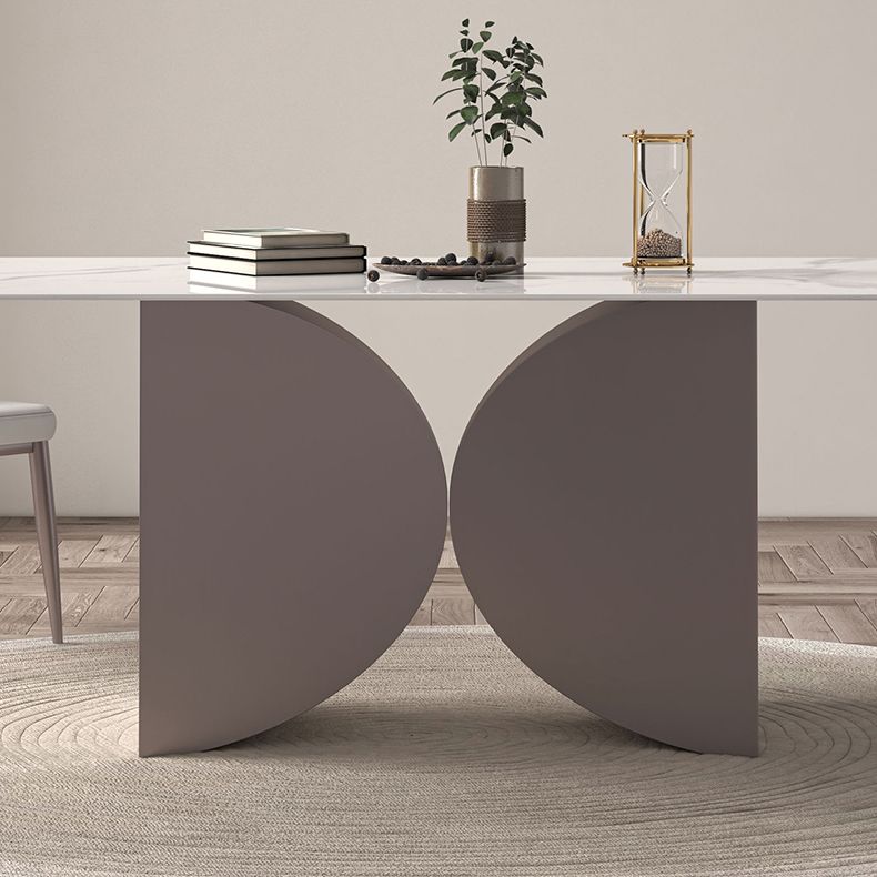 Nordic Glam Rectangle Sintered Stone Dining Table Set 1/2/4/6/7 Pieces Dining Set