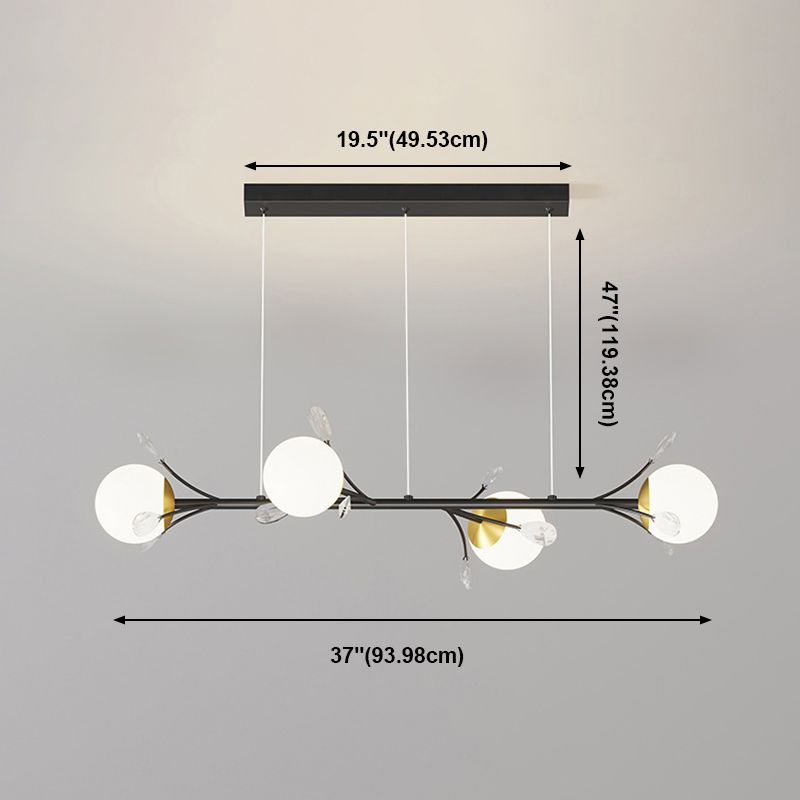 4 licht bol eiland verlichting eigentijdse glazen eilandlichten in zwart