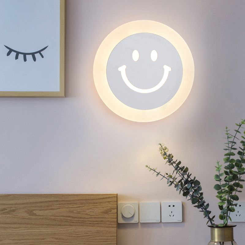 Smile Face Acrylique Mur Gasque Éclairage Simplicité LED LED BLANC MUR ÉCLAIRAGE