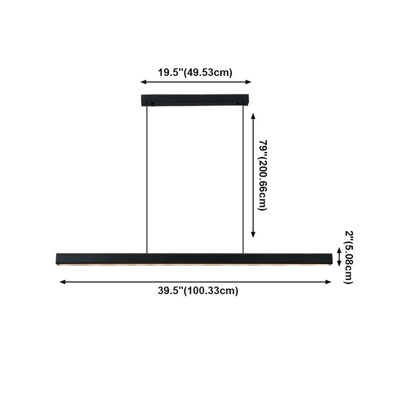 Gerade Form Island Light Modern 1 leichte LED Hängende Licht für Wohnzimmer