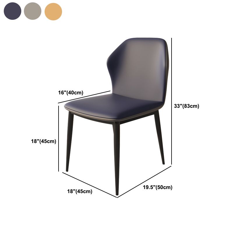 Glam Faux Leather Dining Chair Parsons Chair in Matte Finish for Brasserie