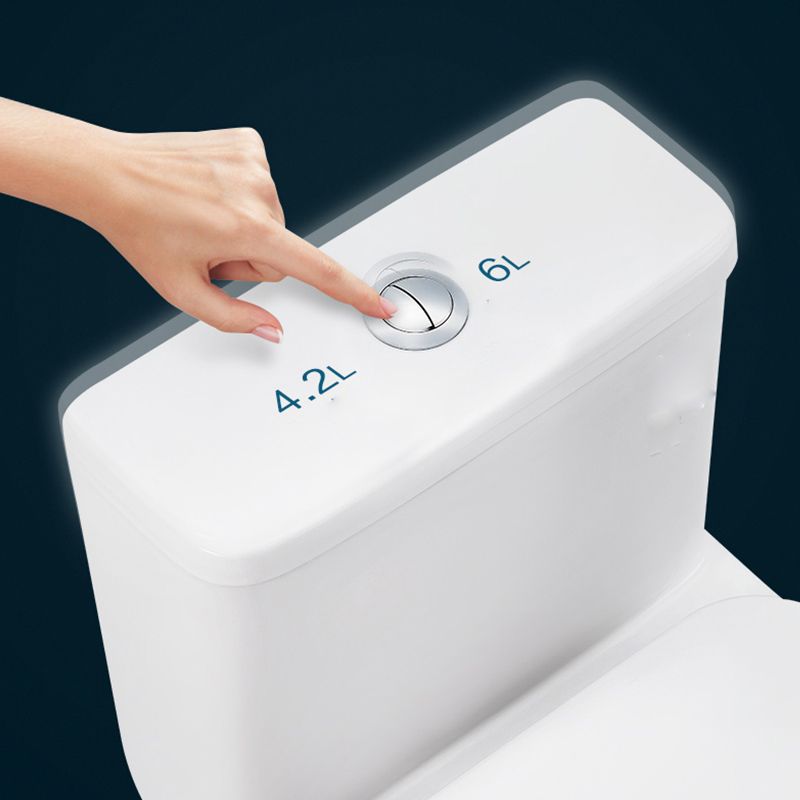 Traditional Floor Mounted Toilet White Seat Included Toilet Bowl for Bathroom