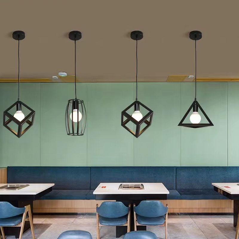 Cage a sospensione a sospensione Vintage Black Metal Suspension Accensione