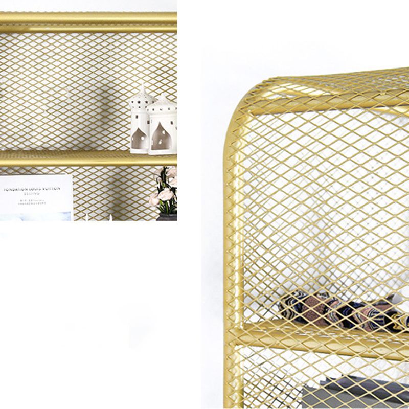 Light Luxury Metal Bookcase Shelf Closed Back Bookcase for Study Room