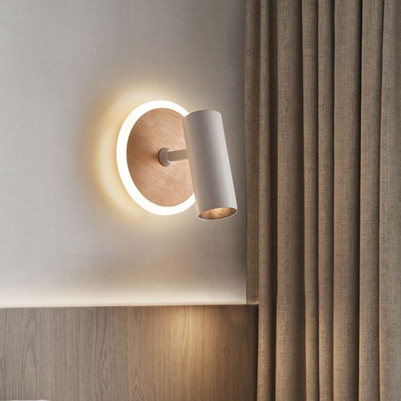 Modern 2-Light White Wall Mounted Sconce Metallic Shaded Wall Light
