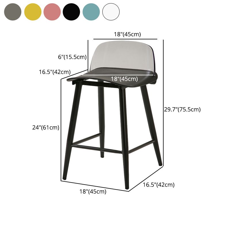 Barhocker mit Metallbeinen im skandinavischen Stil, Thekenhocker für Restaurantbar (2er-Set)