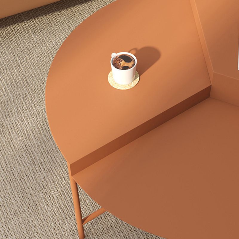 Geometric Metal Coffee Table Dia 27.6" 3 Legs Cocktail Table